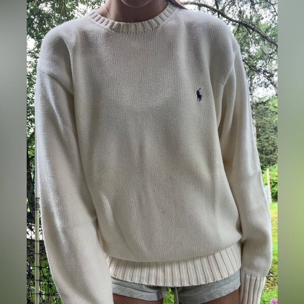 Polo by Ralph Lauren Men's Cream Sweater 100% Cotton